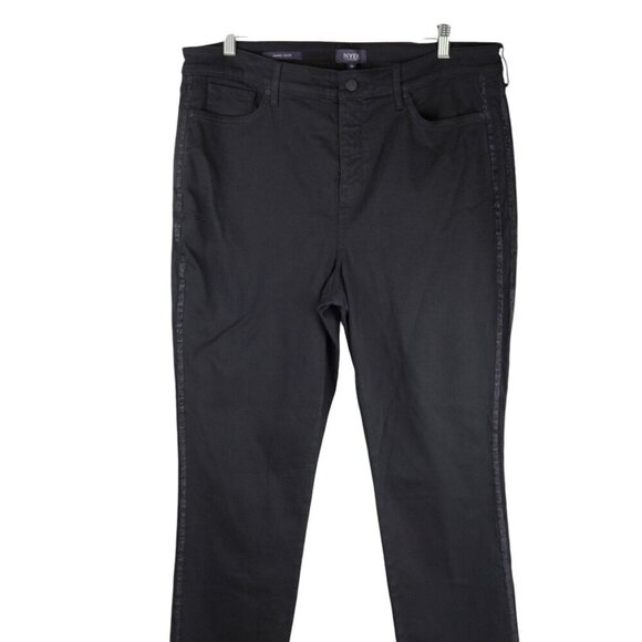 NYDJ Sheri Slim Jeans Mid Wash Lift Tuck Shaping Stretch Storm Black‎ 18 - Picture 2 of 8